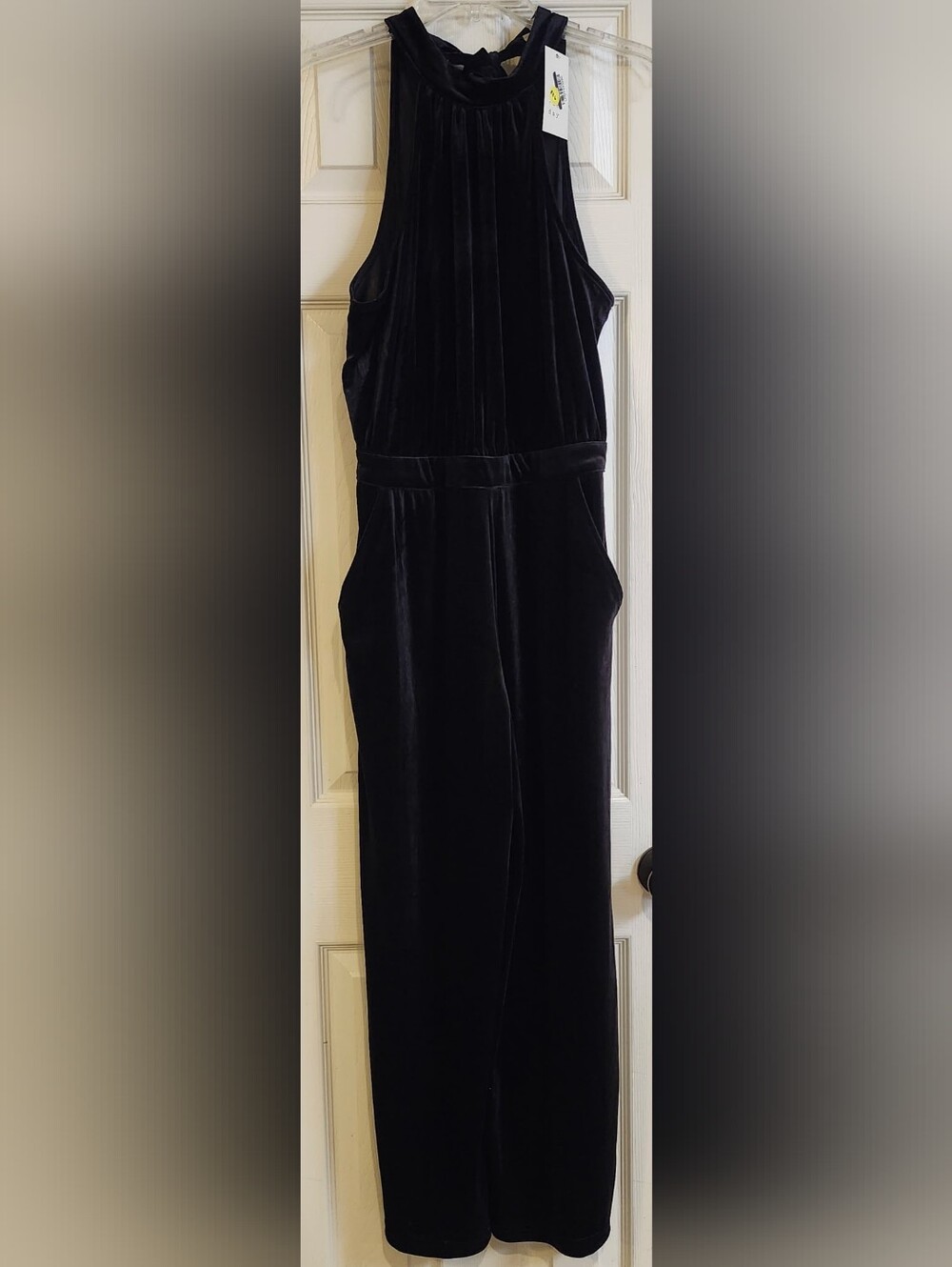 A New Day Velvet Jumpsuit - Black